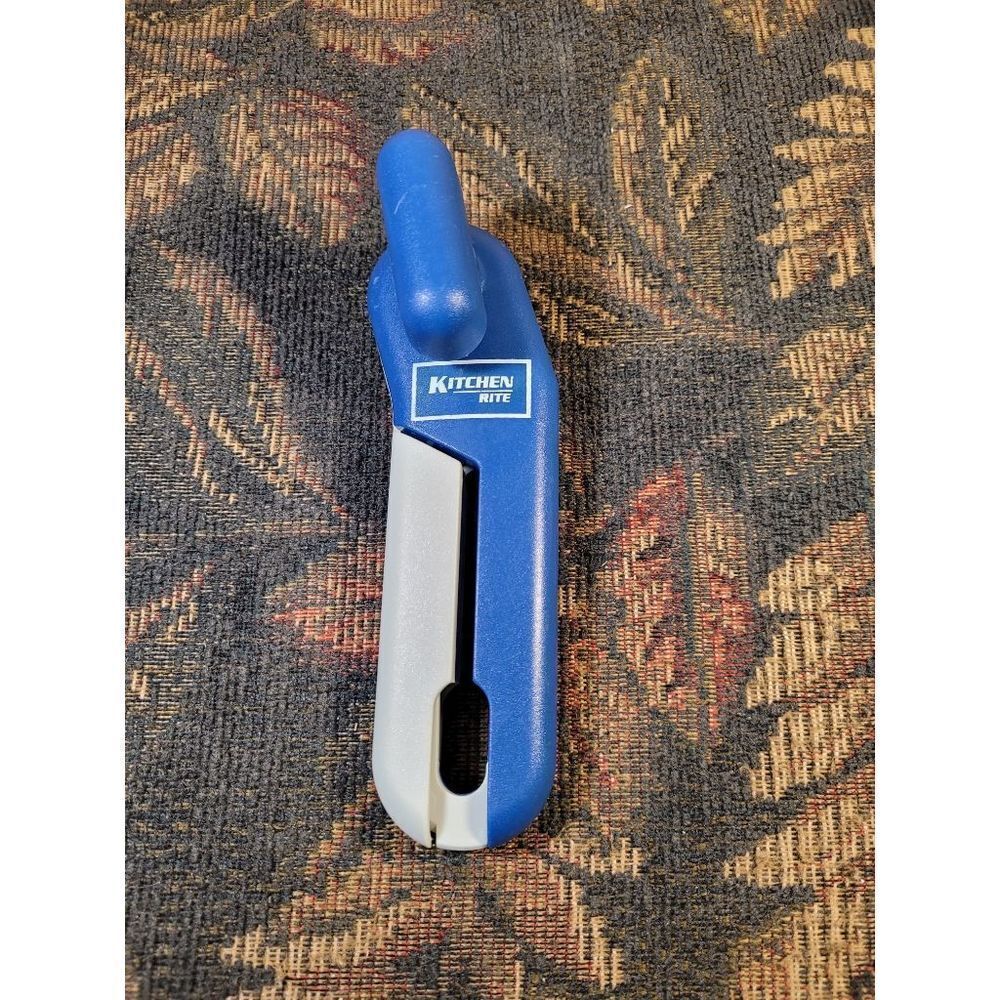 Kitchen Rite Manual Smooth Top Blue and Grey Can Opener